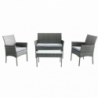 Salotto smontabile Caracas 2 posti in polyrattan con cuscini