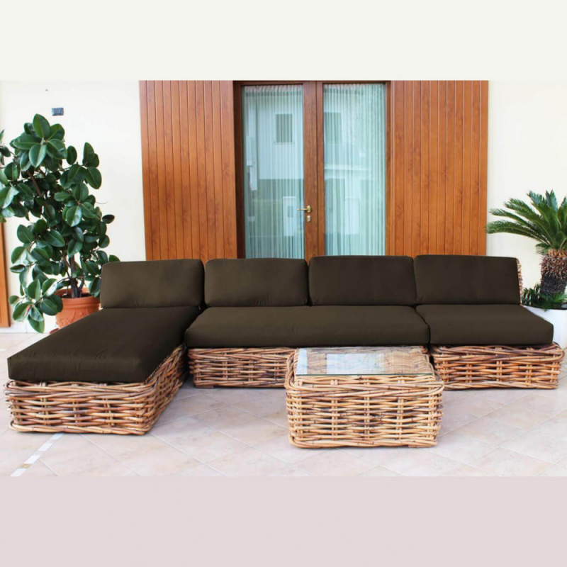 Poltrona componibile Polinesia con cuscini - Relax da esterno