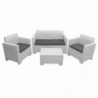 Salotto Nebraska 2 posti in polyrattan con cuscini elegante