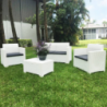 Salotto Nebraska 2 posti in polyrattan con cuscini elegante