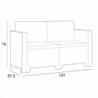 Salotto Nebraska 2 posti in polyrattan con cuscini elegante