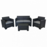 Salotto Nebraska polyrattan 2 posti con cuscini elegante e pratico
