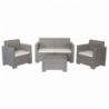 Salotto Nebraska 2 Posti in Polyrattan con Cuscini Giardino