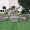 Salotto Nebraska 2 Posti in Polyrattan con Cuscini Giardino