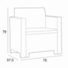 Salotto Nebraska polyrattan 2 posti con cuscini elegante e pratico