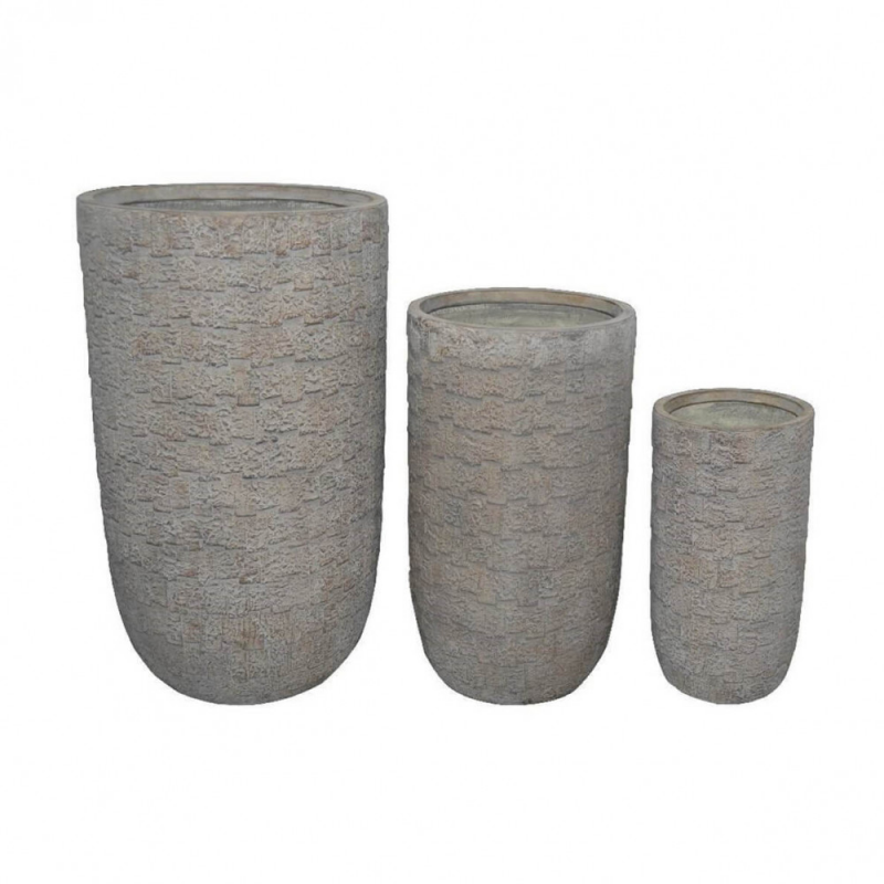 Set 3 vasi grigio 79 cm | levante shop