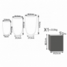 Set 3 vasi grigio 79 cm | levante shop