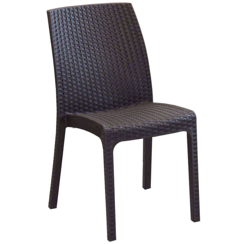 Sedia Virginia Marrone in Wicker per Giardino e Casa