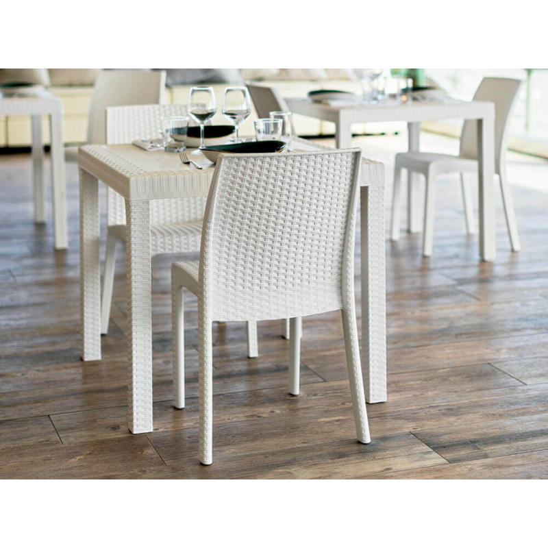 Sedia Virginia tortora in polimerico per giardino 47x59x86h