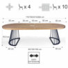Tavolo Rotondo Allungabile Fear Wood 120 X 62 X 28 Cm