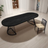 Tavolo Rotondo Allungabile Fear Black Wood  120 X 62 X 28 Cm