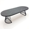Tavolo Rotondo Allungabile Fear Grey Marble 120 X 62 X 28 Cm