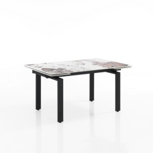 Zoom Tavolo Allungabile Devin Onice Marble - Black 153X100X16 Cm