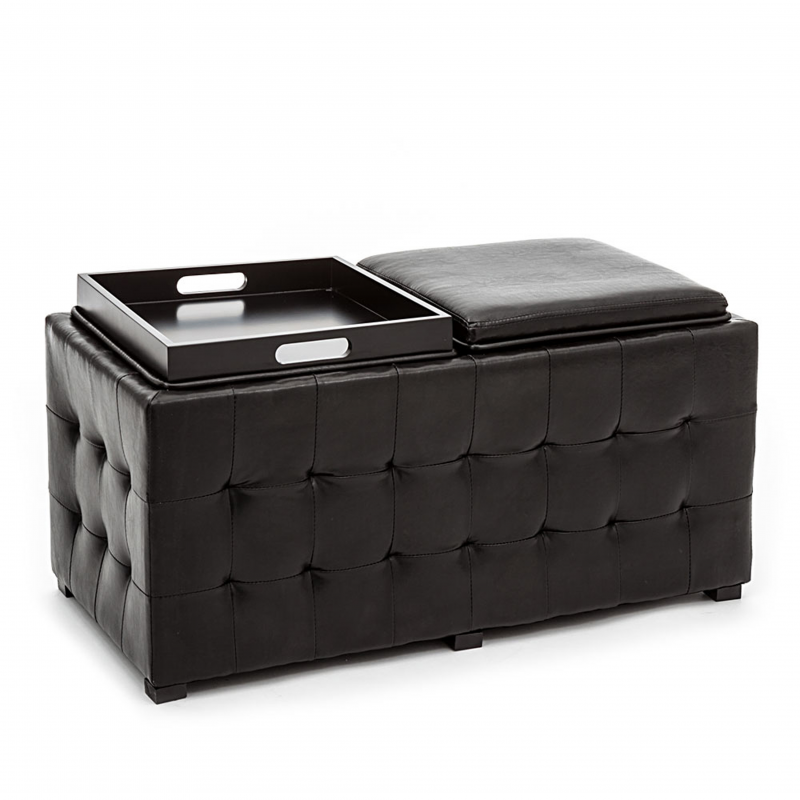 DOPPIO POUF POGGIAPIEDI DIZZY BLACK TOMASUCCI