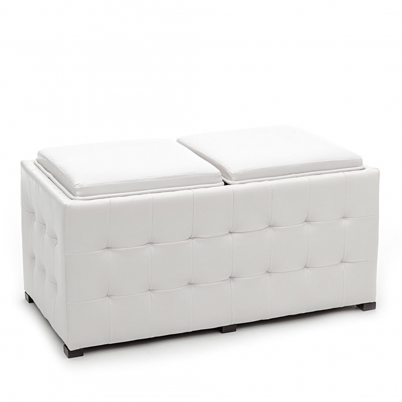 DOPPIO POUF POGGIAPIEDI DIZZY WHITE TOMASUCCI