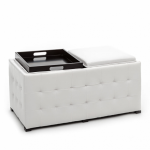 Zoom DOPPIO POUF POGGIAPIEDI DIZZY WHITE TOMASUCCI