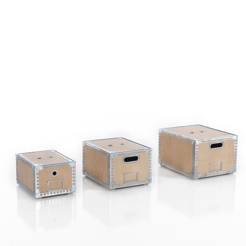 SET 3 BAULI / PORTA OGGETTI WOOD TOMASUCCI