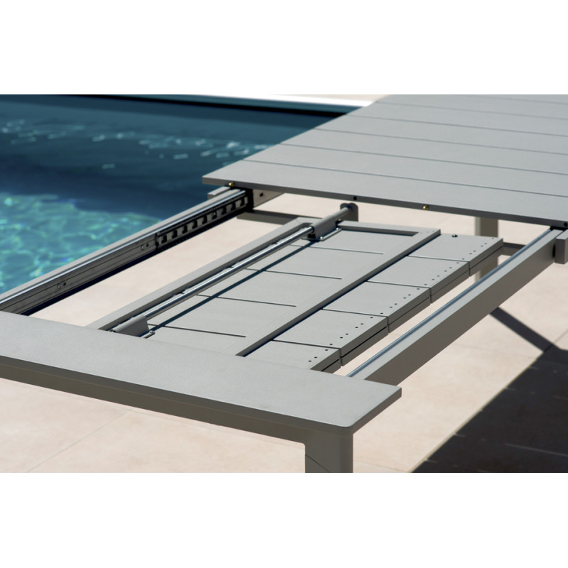 Tavolo Nettuno Allungabile 200/300 X 100 Cm Allungo Con Gambe Scorrevoli Creta Moia