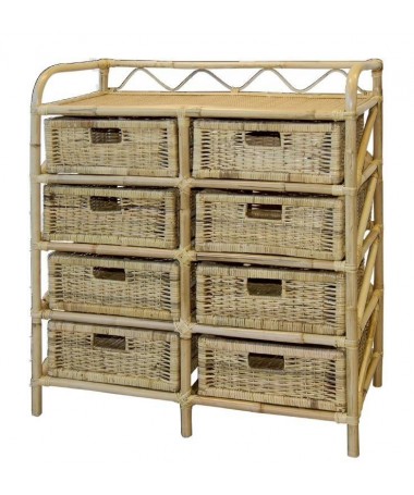 Cassettiera Rattan con 8 cassetti