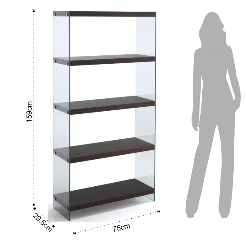 LIBRERIA 5 RIPIANI NANCY 75 DARK WOOD TOMASUCCI