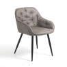 Set di 2 SEDIE IMBOTTITA LOVELY GREY TOMASUCCI