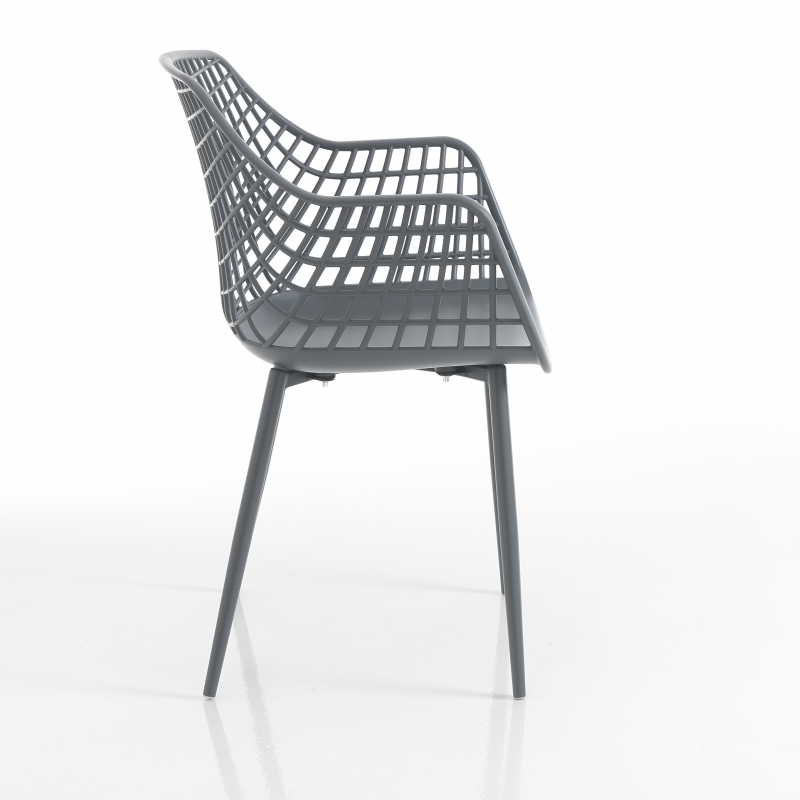 Set di 4 SEDIE DA INTERNO / ESTERNO NAIROBI GREY PLUS TOMASUCCI