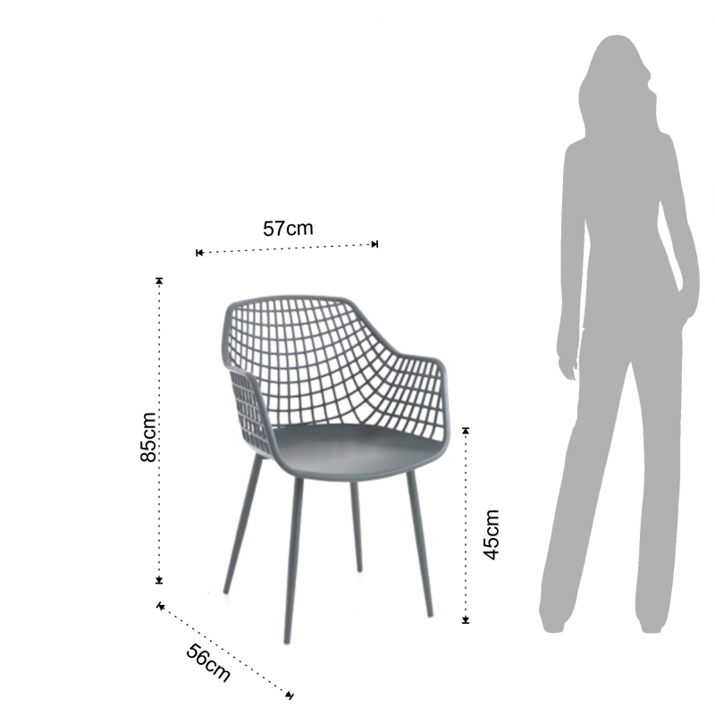 Set di 4 SEDIE DA INTERNO / ESTERNO NAIROBI GREY PLUS TOMASUCCI