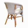 Poltrona rattan lucrezia bianca con cuscino cm60x60h47/82