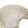 Poltrona rattan lucrezia bianca con cuscino cm60x60h47/82