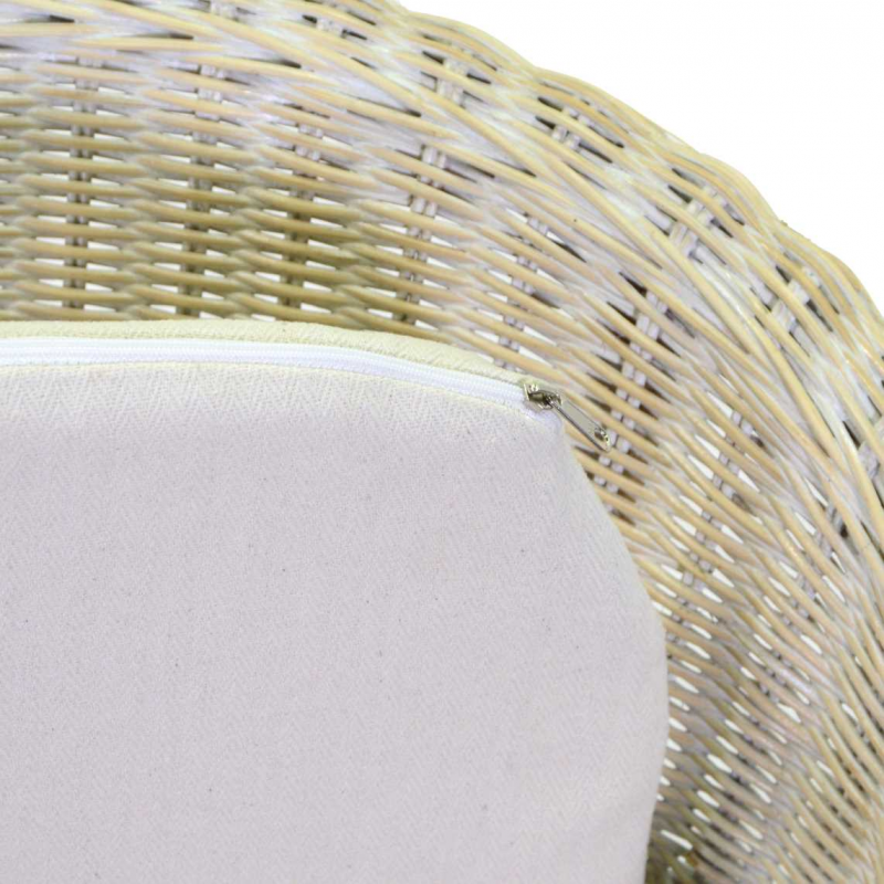 Poltrona rattan lucrezia bianca con cuscino cm60x60h47/82