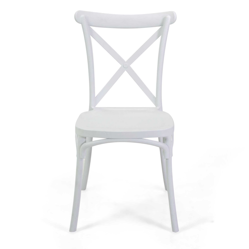 Sedia plastica cross bianco cm47x51h45,5/90