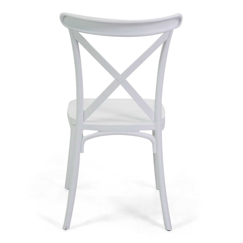 Sedia plastica cross bianco cm47x51h45,5/90