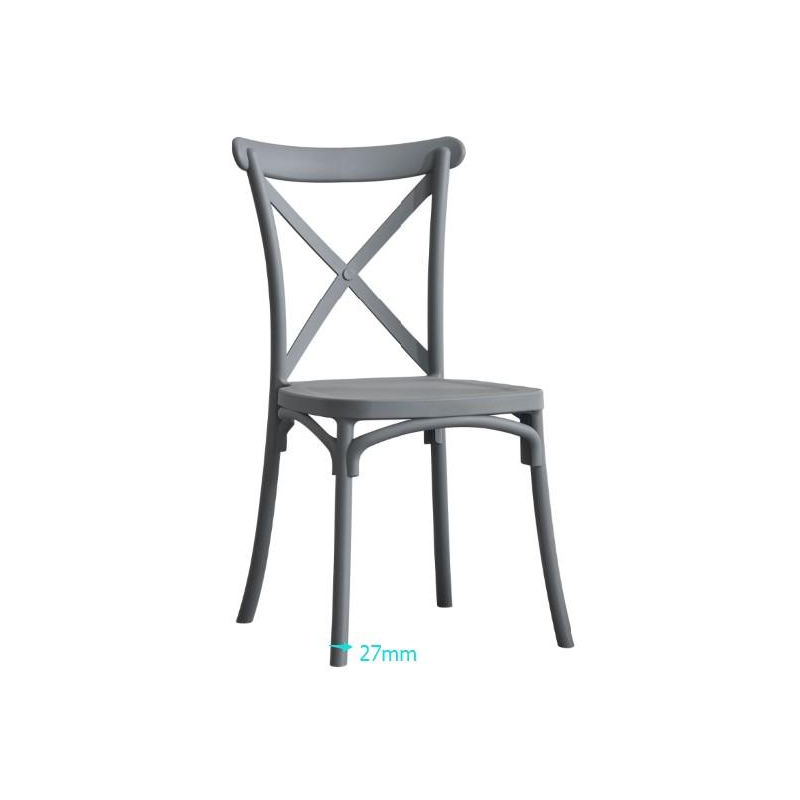 Sedia plastica cross bianco cm47x51h45,5/90