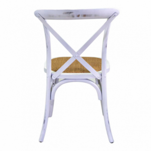 Zoom Sedia legno cross bianco antico seduta intreccio impilabile cm 50x50h46,5/88