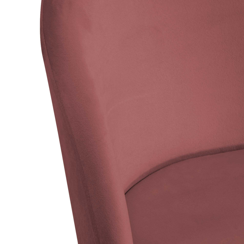 Set di 4 Sedie velluto Sammi rosa antico struttura nero cm50x57h47/77,5
