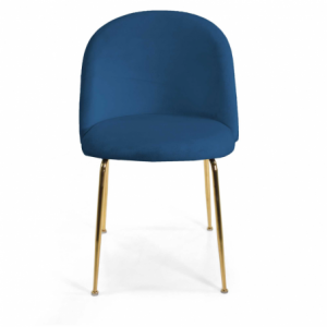 Zoom Sedia velluto Sammi blu struttura oro cm 50x57h47/77,5