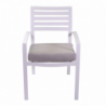 Poltrona alluminio boston bianco crema con cuscino grigio cm58x57h88