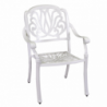 Tavolo alluminio pressofuso Maryland bianco tondo con 4 poltrone con braccioli