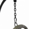 Dondolo pensile polyrattan Lincoln grigio con supporto e cuscino cm90x75h193