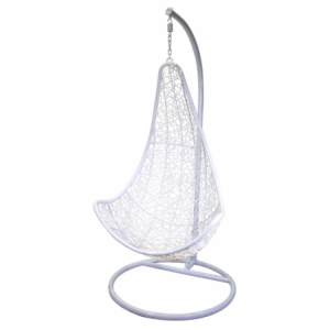Zoom Dondolo pensile Rialto bianco con supporto e cuscino grigio cm82x65h124