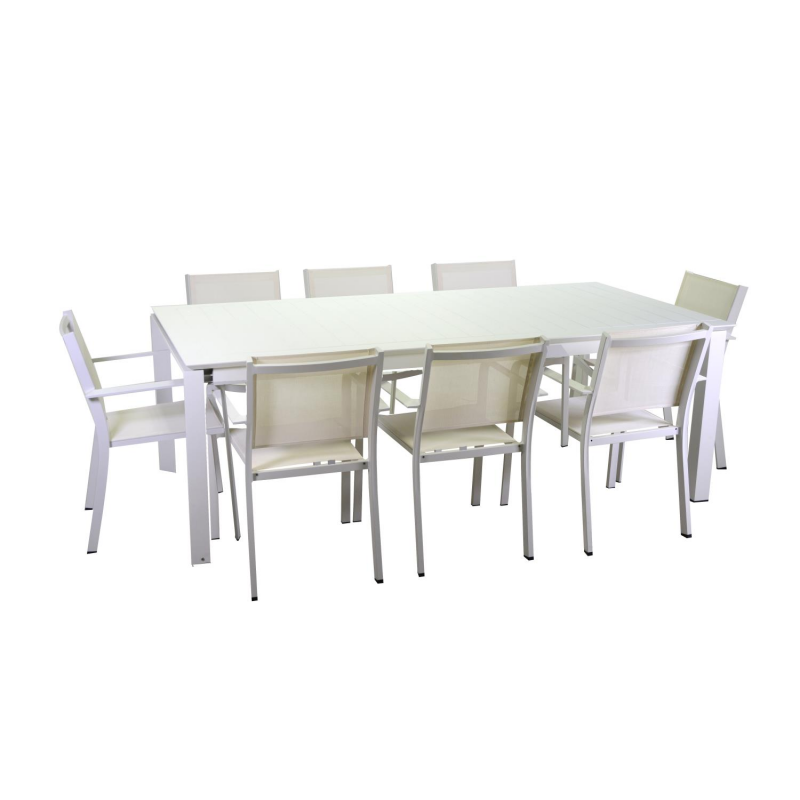 Tavolo alluminio el paso allungabile bianco rettangolare cm220/330x110h76