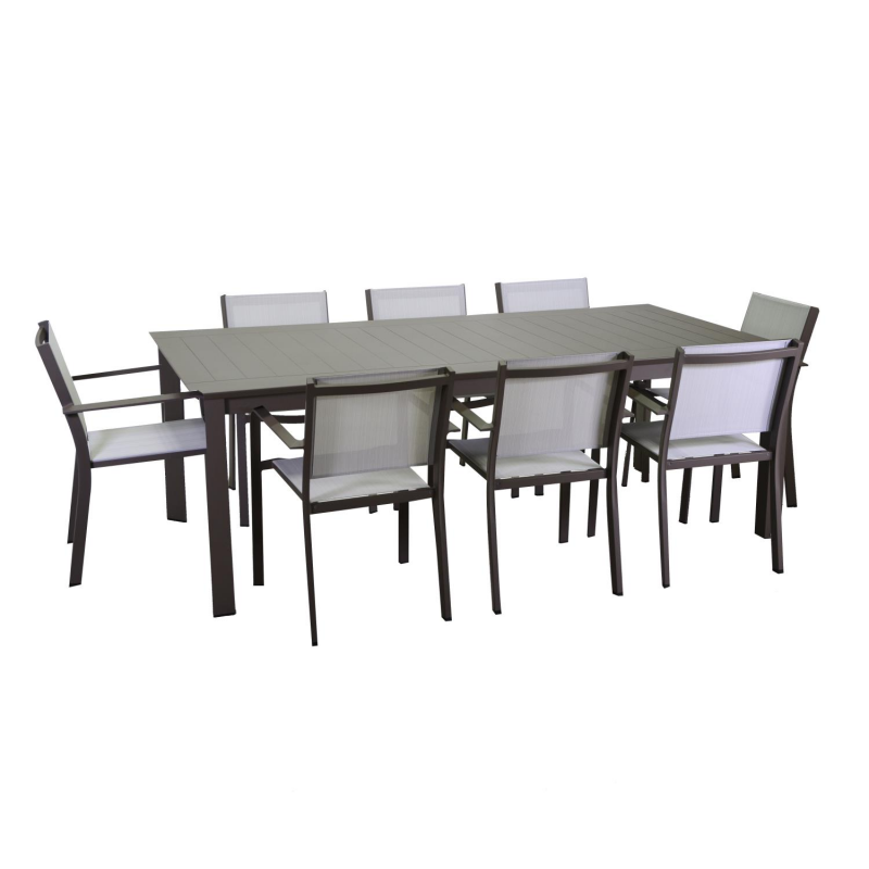 Tavolo alluminio El Paso allungabile marrone rettangolare cm220/330x110h76