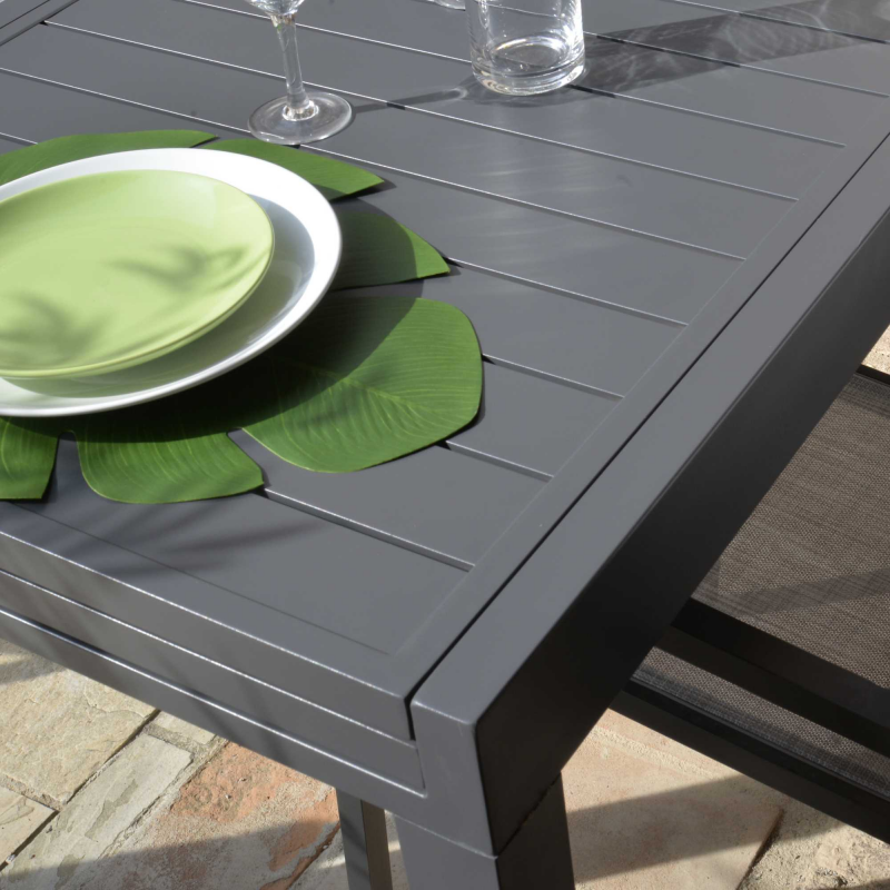 Tavolo alluminio Cleveland antracite opaco rettangolare cm135/270x90h75