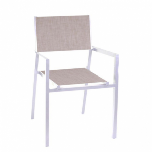 Poltrona alluminio e texilene cleveland bianco opaco cm 55x56h86