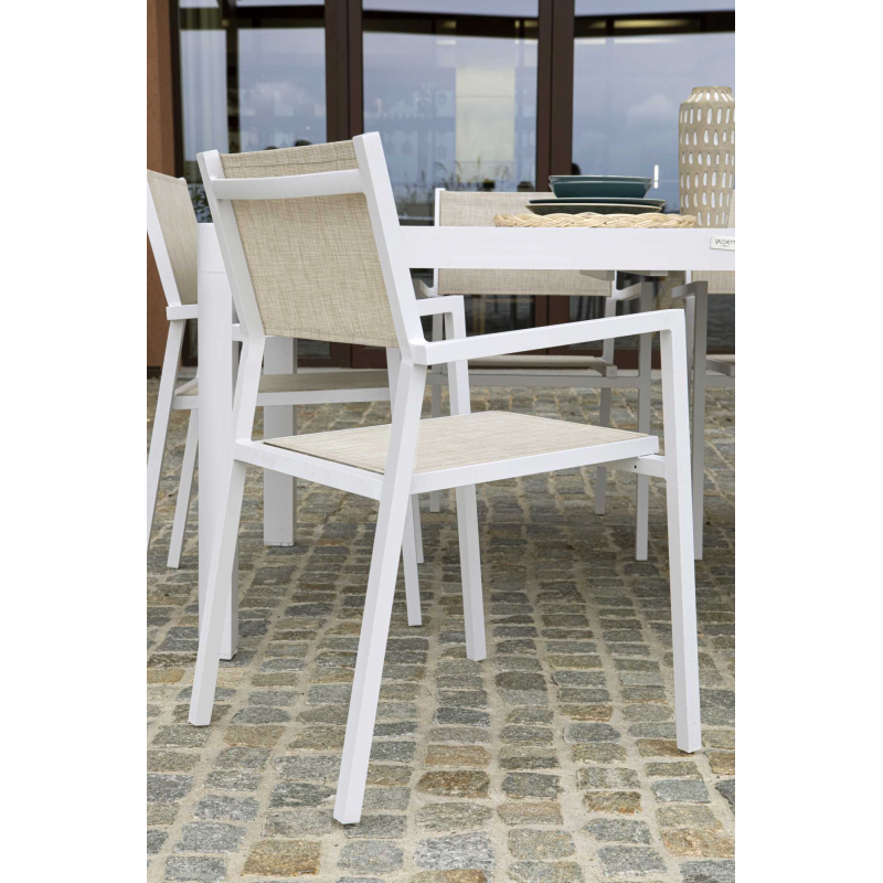Poltrona alluminio e texilene clevelandbianco opaco cm55x56h86