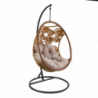 Dondolo pensile Clinton beige con supporto nero e cuscino cm116x100h200