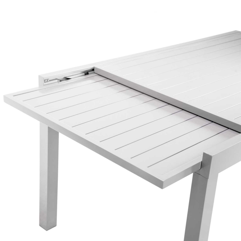 Tavolo alluminio sullivan allungabile bianco cm90x90/180