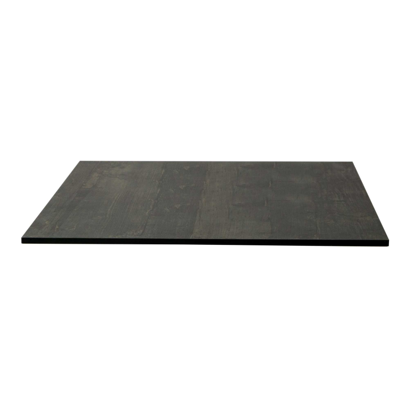 Top tavolo hpl effetto legno nero rettangolare cm55x69x1