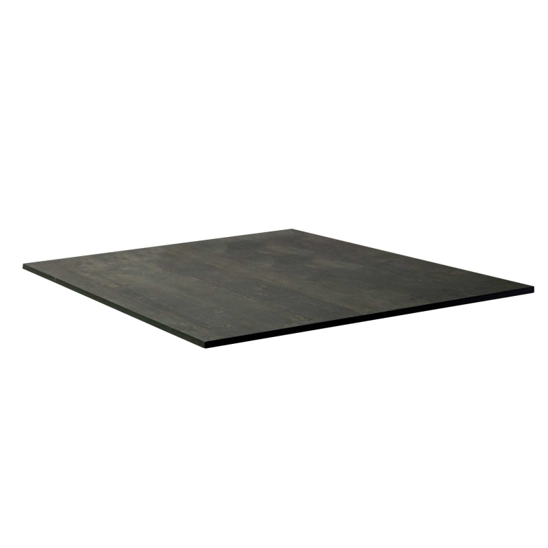 Top tavolo hpl effetto legno nero quadro cm59x59x1