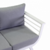 Salotto alluminio bianco Riverside con cuscini grigio